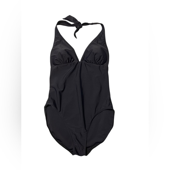 Caribbean Sand Black Halter One-Piece Swimsuit – Size 14, - Picture 1 of 8
